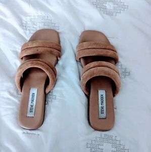 Steve Madden Women's Tan Slide Sandals 7.5